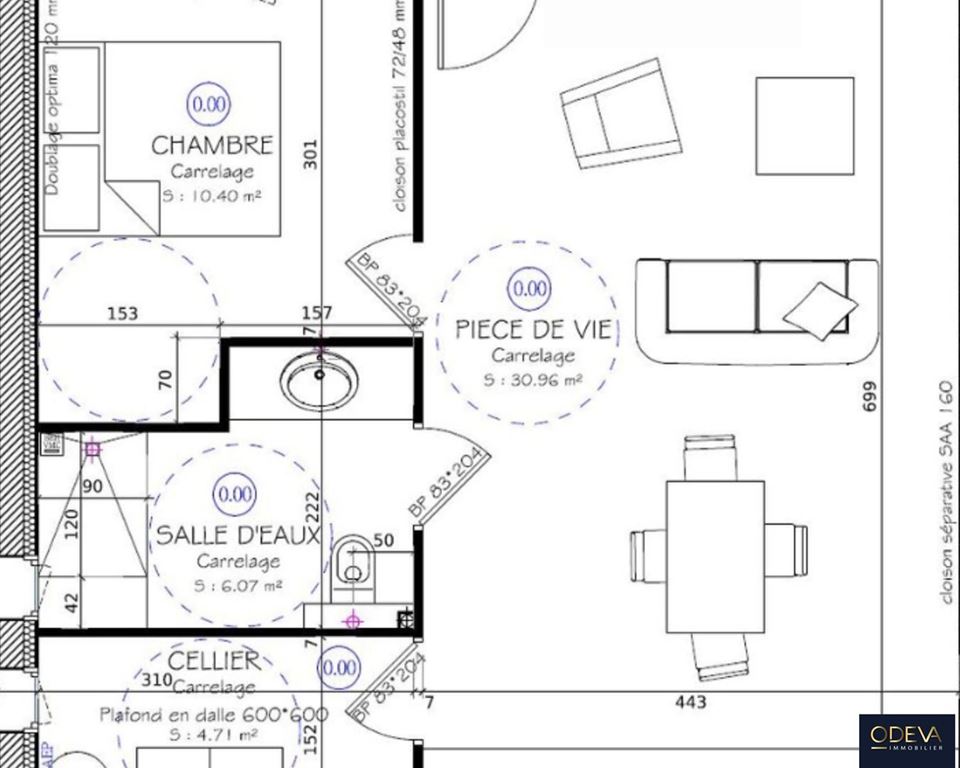 Appartement F2 ST SAMSON DE BONFOSSE (50750) ODEVA IMMOBILIER