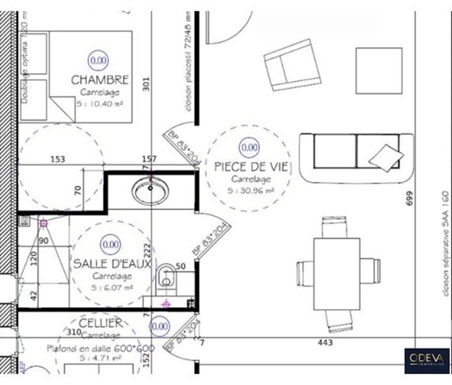 Appartement F2 ST SAMSON DE BONFOSSE (50750) ODEVA IMMOBILIER